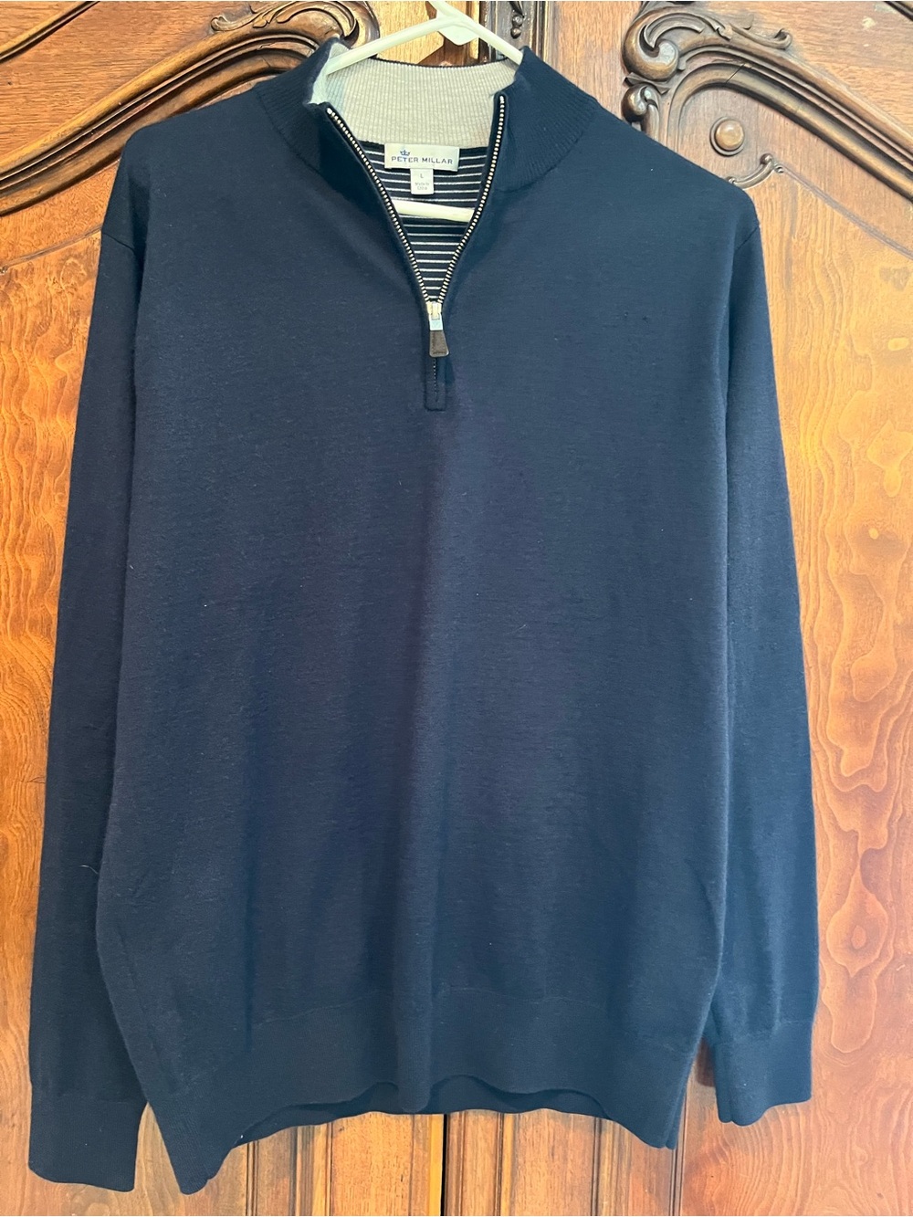 Peter Millar Navy Crown Comfort Cashmere Blend 1/4 Zip Sweater